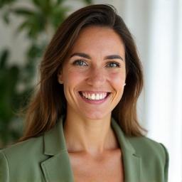 Maria Ionescu, Head of Wellness la VitaVie Solutions, nutriționist, zâmbind prietenos, reprezentând abordarea holistică a bunăstării.