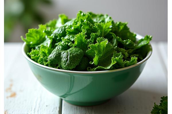Un bol mare cu spanac, kale, și alte frunze verzi